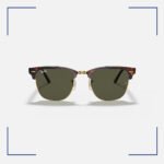 Ray-ban CLUBMASTER Poli Haut Écaille de tortue sur Doré – Image 4